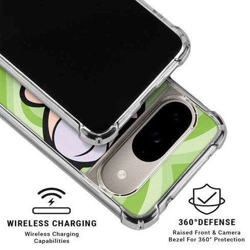 Cartoon Network Powerpuff Girls Buttercup Green Hearts Google Pixel 10 Clear Case